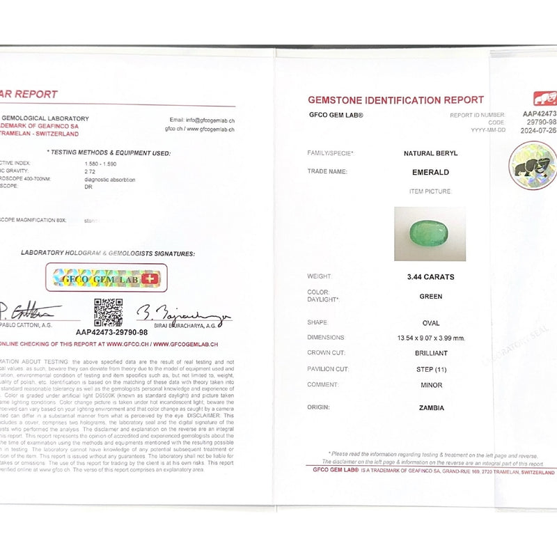 Emerald (Panna Stone) - 3.44 Carat