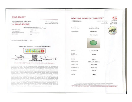 Emerald (Panna Stone) - 3.44 Carat