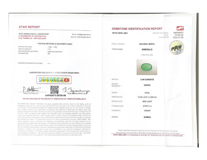 Emerald (Panna Stone) - 3.44 Carat