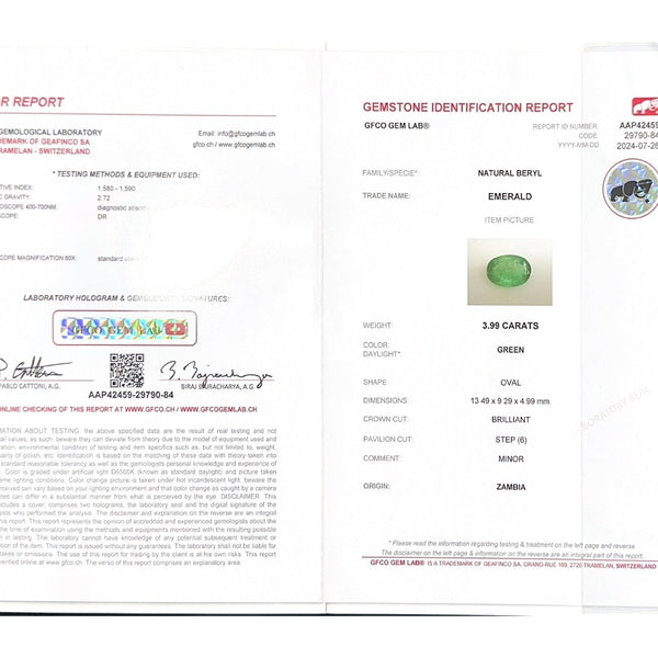 Emerald (Panna Stone) - 3.99 Carat