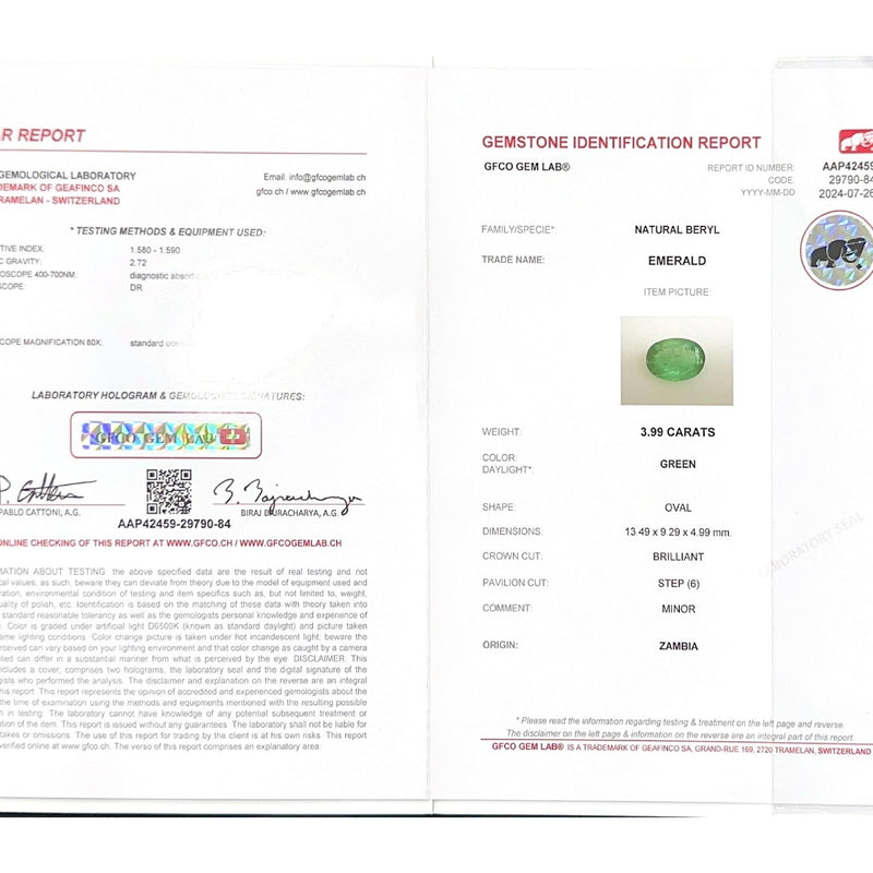 Emerald (Panna Stone) - 3.99 Carat