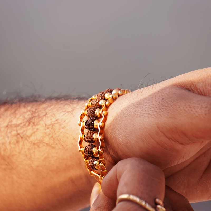 Gold Plated Premium Rudraksha Bracelet